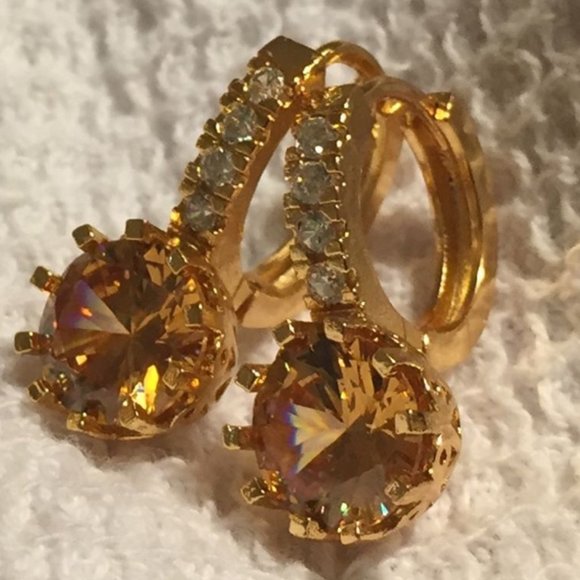 4CT SS &GF W/White Sapphire & Champagne S 🥂 🍾 - Picture 7 of 7